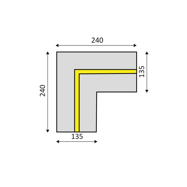 Raccordo curva piana 90° - 